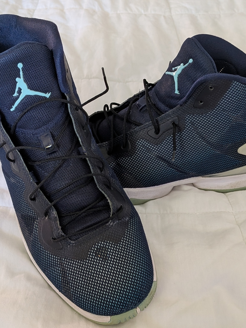 🔥Jordan Flash Speed Men's Navy Blue Basketball Shoes with Teal Jumpman🔥🔥🔥🔥